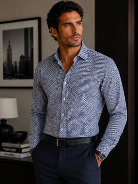 Pronto Uomo Geometric Pattern Dress Shirt